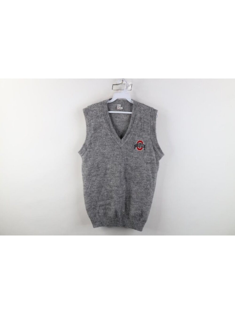 Vtg 90s Mens Large Alpaca Wool Fleece Blend Ohio State University Sweater Vest
